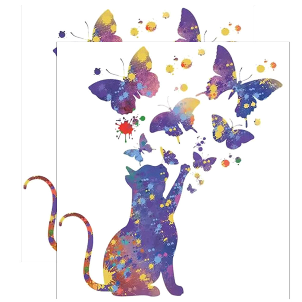 Home Decor Cat - 2 arkusze dekoracji do domu, motyle,