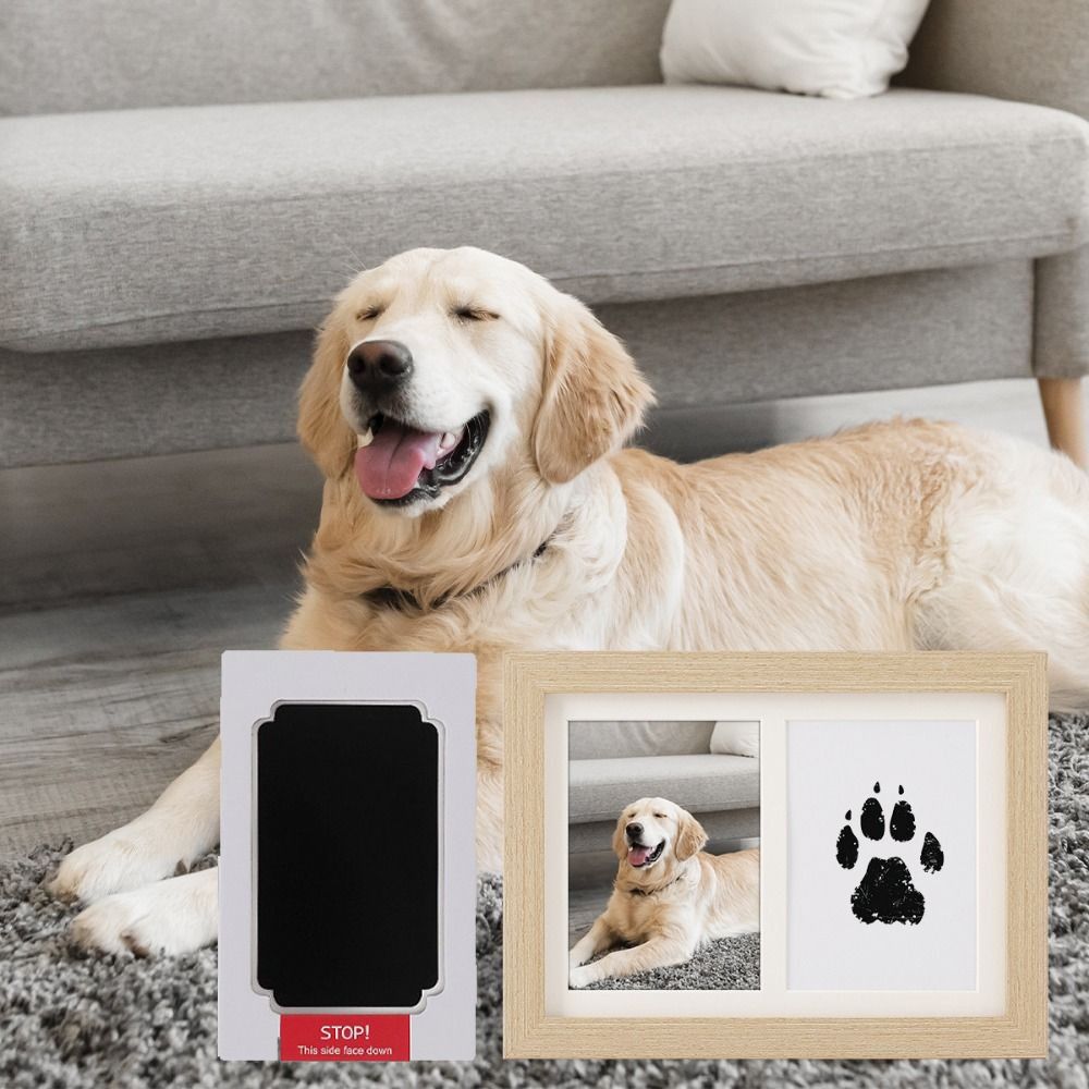 Bamboo Photo Frame - Drewniany zestaw do odcisków łap zwierząt,