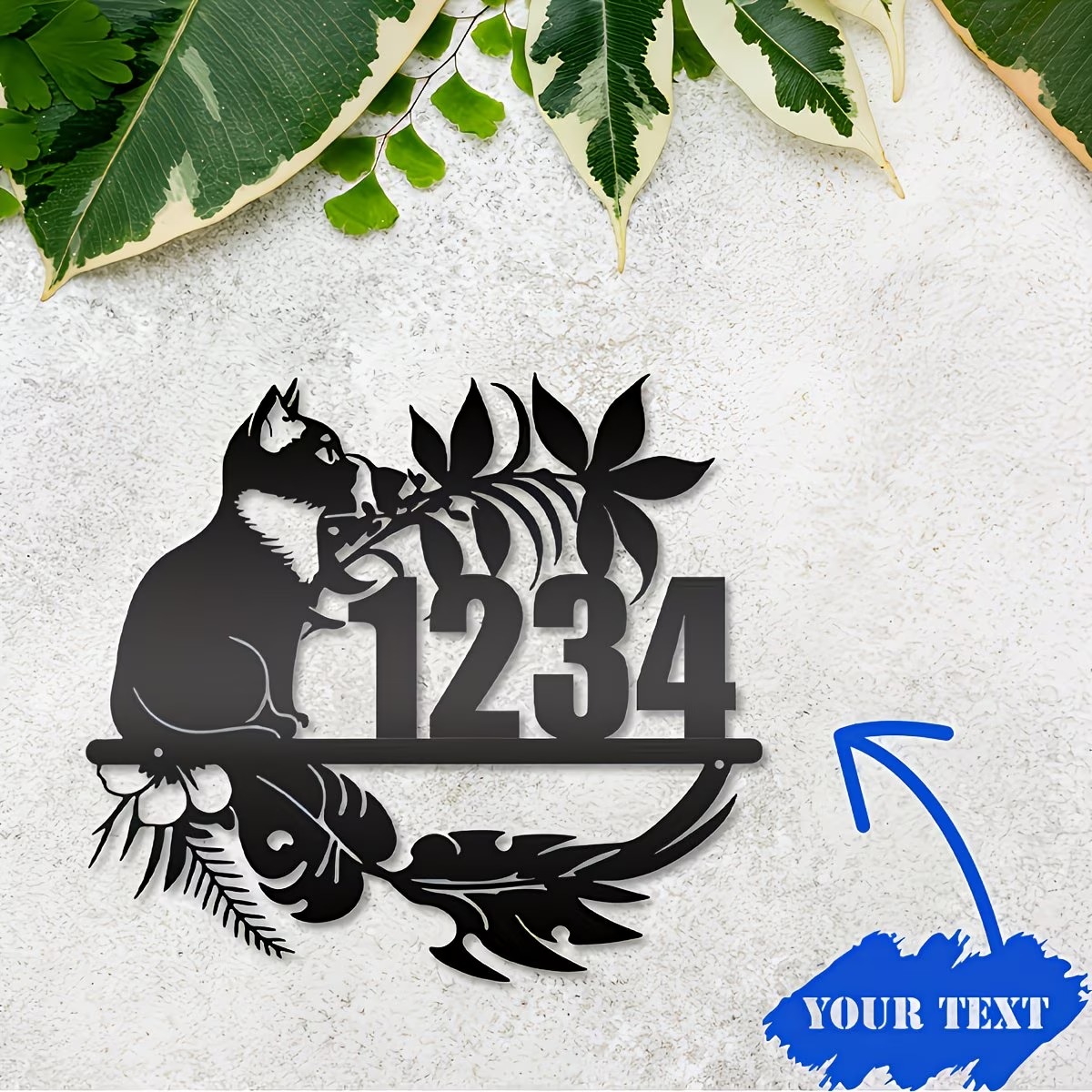 Home Decor Cat - Personalizowana tabliczka adresowa z motywem leniwego