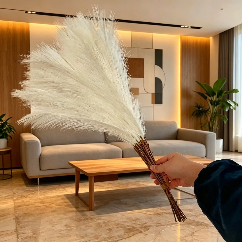 Pampas Grass Decor - Sztuczna trawa pampasowa, puszysty sztuczny ziołowy