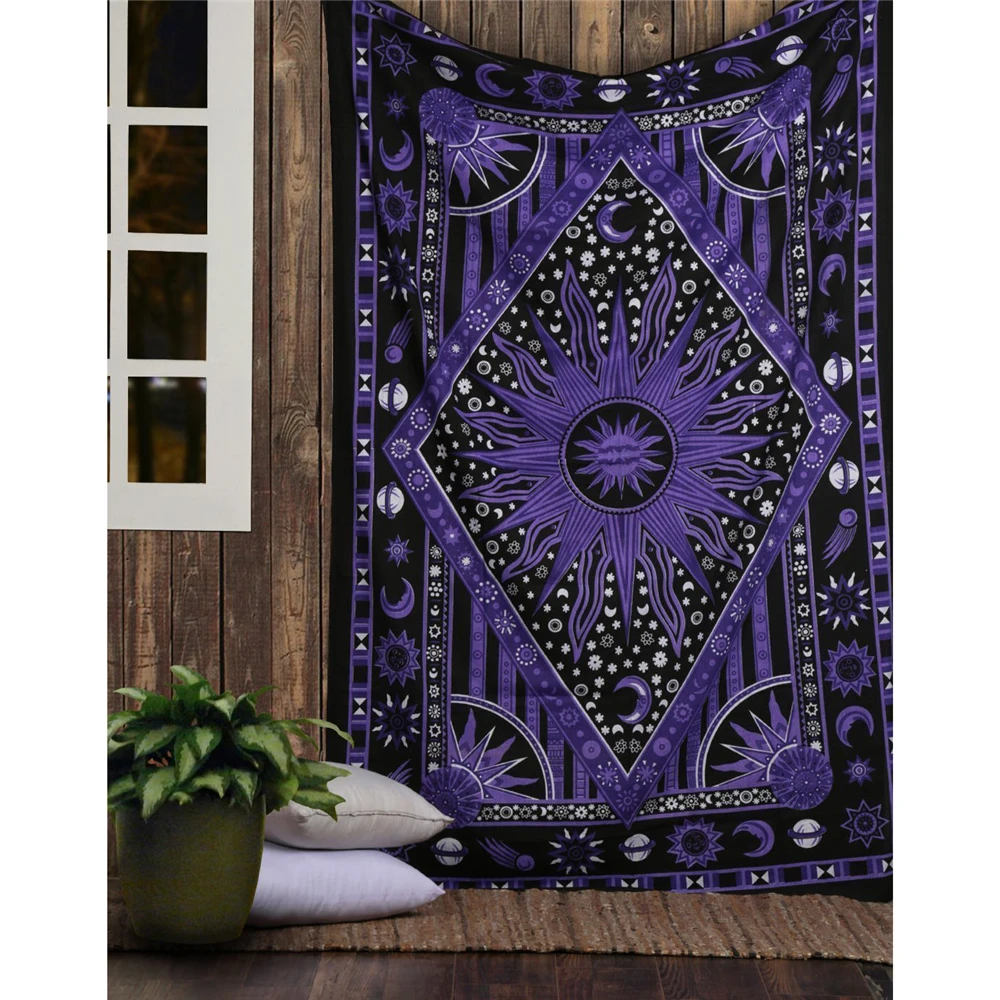 Home Decor Under 100 - Indyjski Tarot Wróżenie Mandala Gobelin Hipisowski