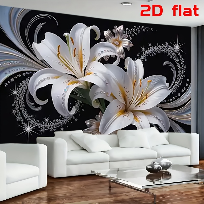 Home Decor Under 100 - Luksusowa gobelina z białymi liliami, dekoracja