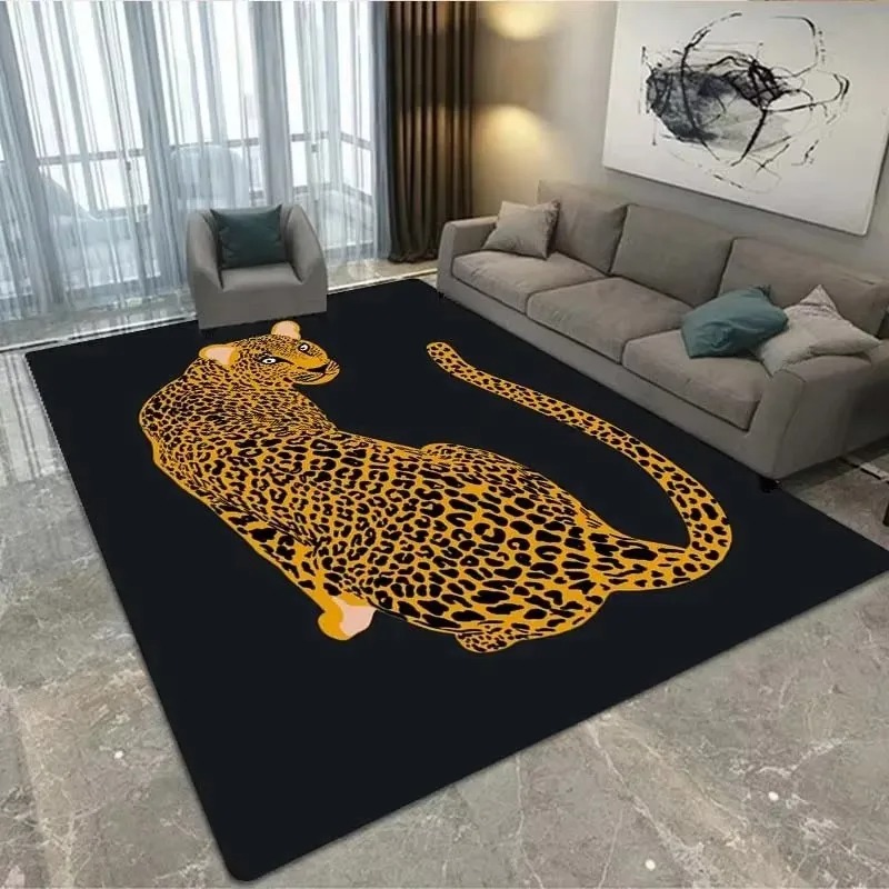Home Decor Ig - Złoty Dywan do Salonu z Motywem