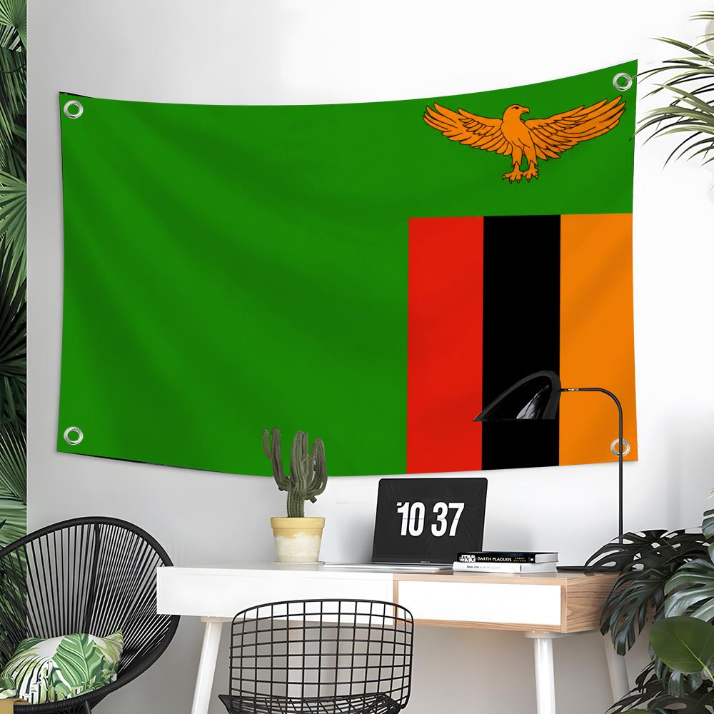 Home Decor Zambia - Flaga Zambii, personalizowany baner do powieszenia