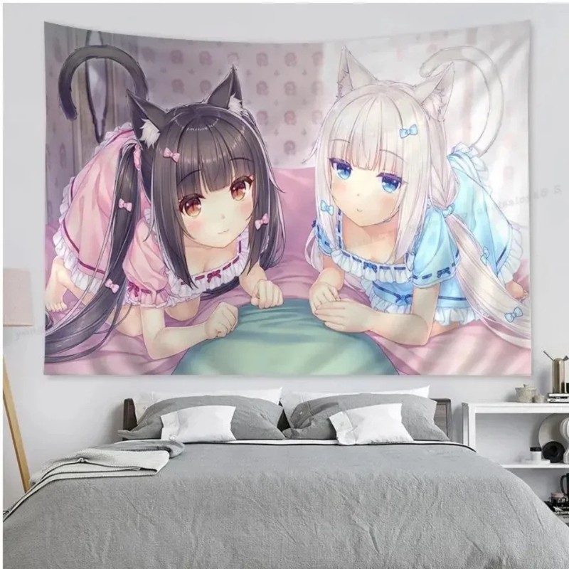 Home Decor Under 100 - VIKAMA Gobelin Anime z Kotką w