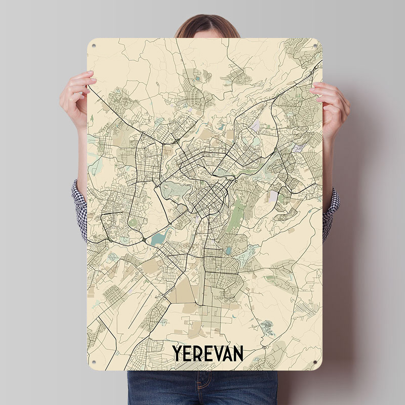 Mapa miasta Erevana, blaszany  – Home Decor Yerevan recenzja i cena