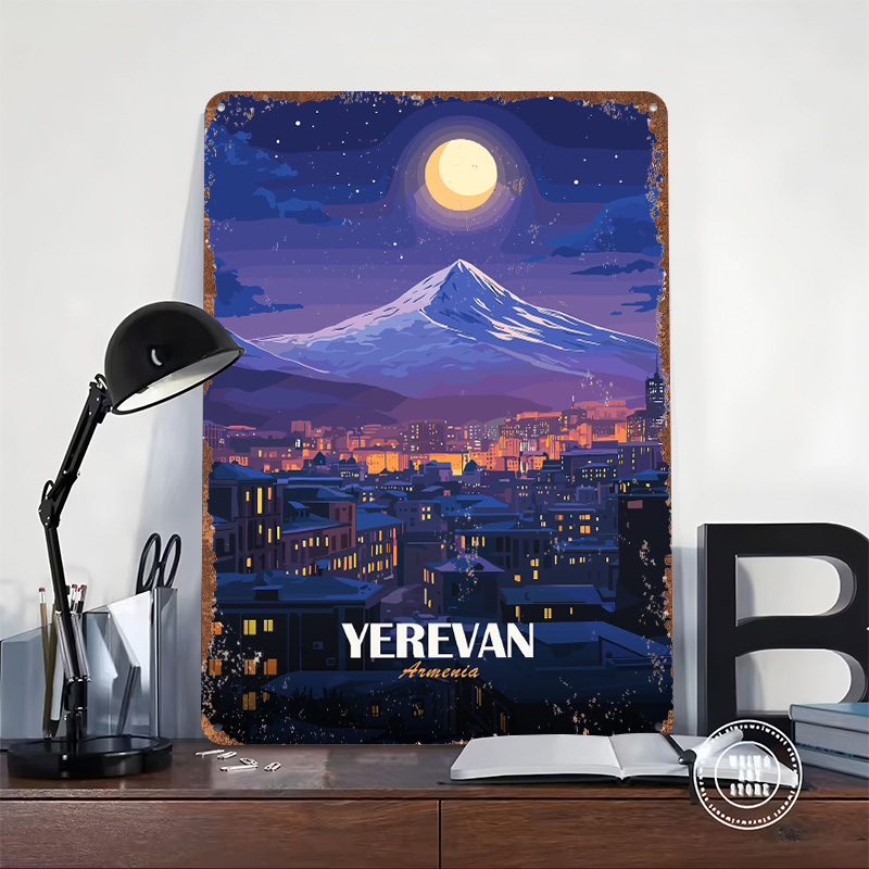 Metalowy plakat z widokiem noc – Home Decor Yerevan recenzja i cena