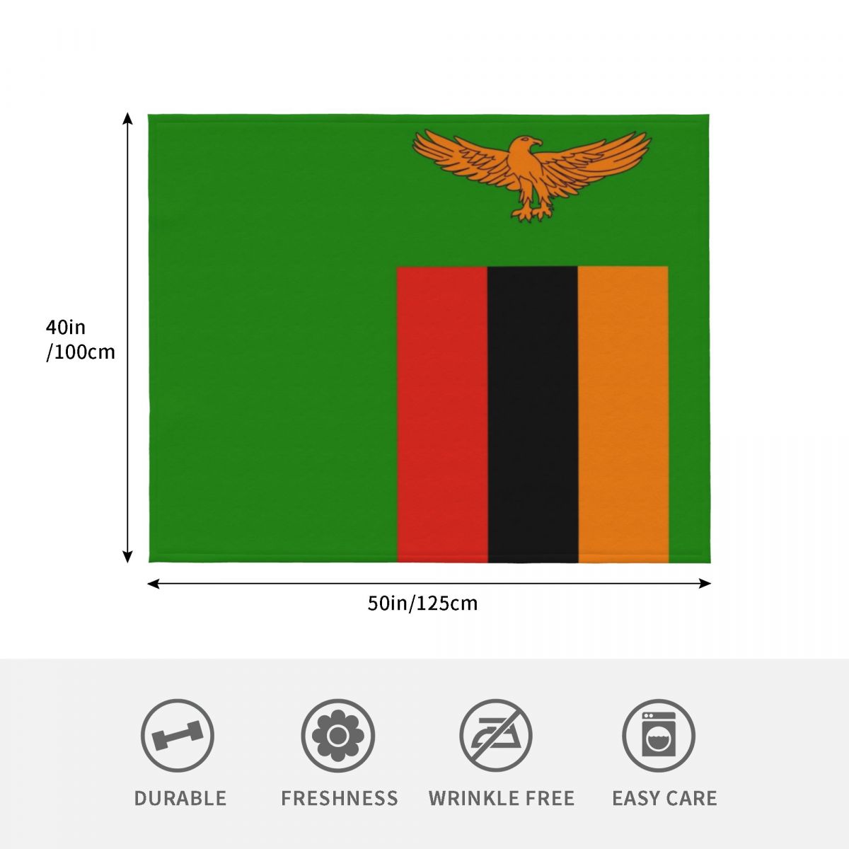 Koc z flagą Zambii, ciepły koc – Home Decor Zambia recenzja i cena