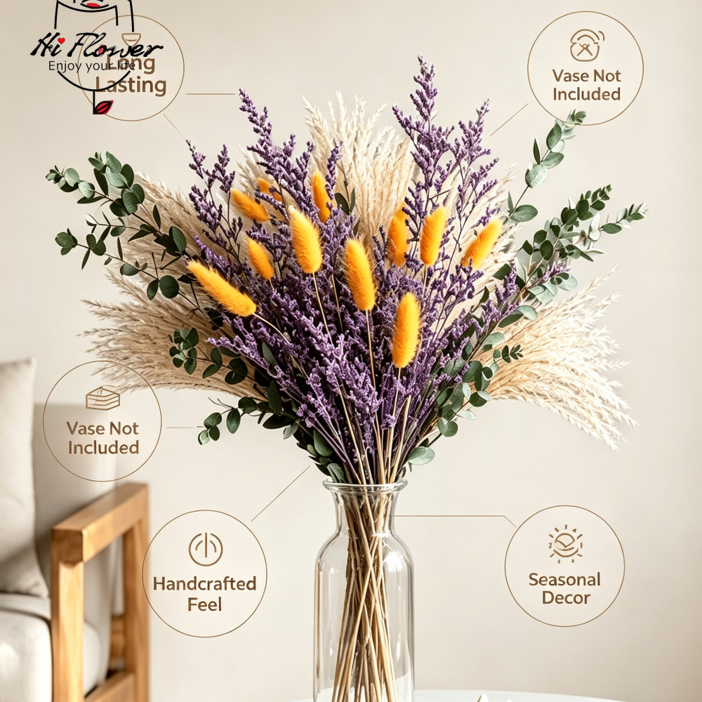 Naturalne suszone kwiaty, traw – Pampas Grass Decor recenzja i cena