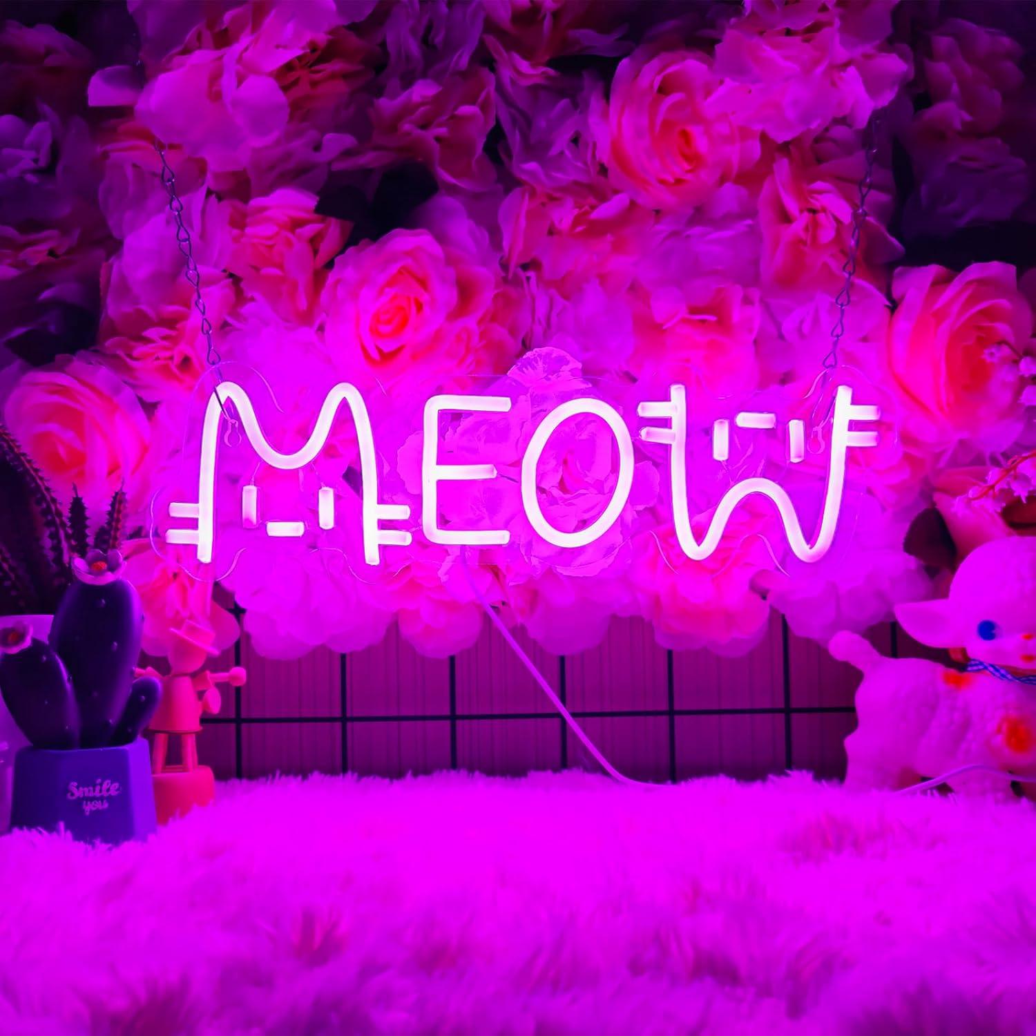 Neonowy Znak Meow Kot, Zasilan – Home Decor Cat recenzja i cena