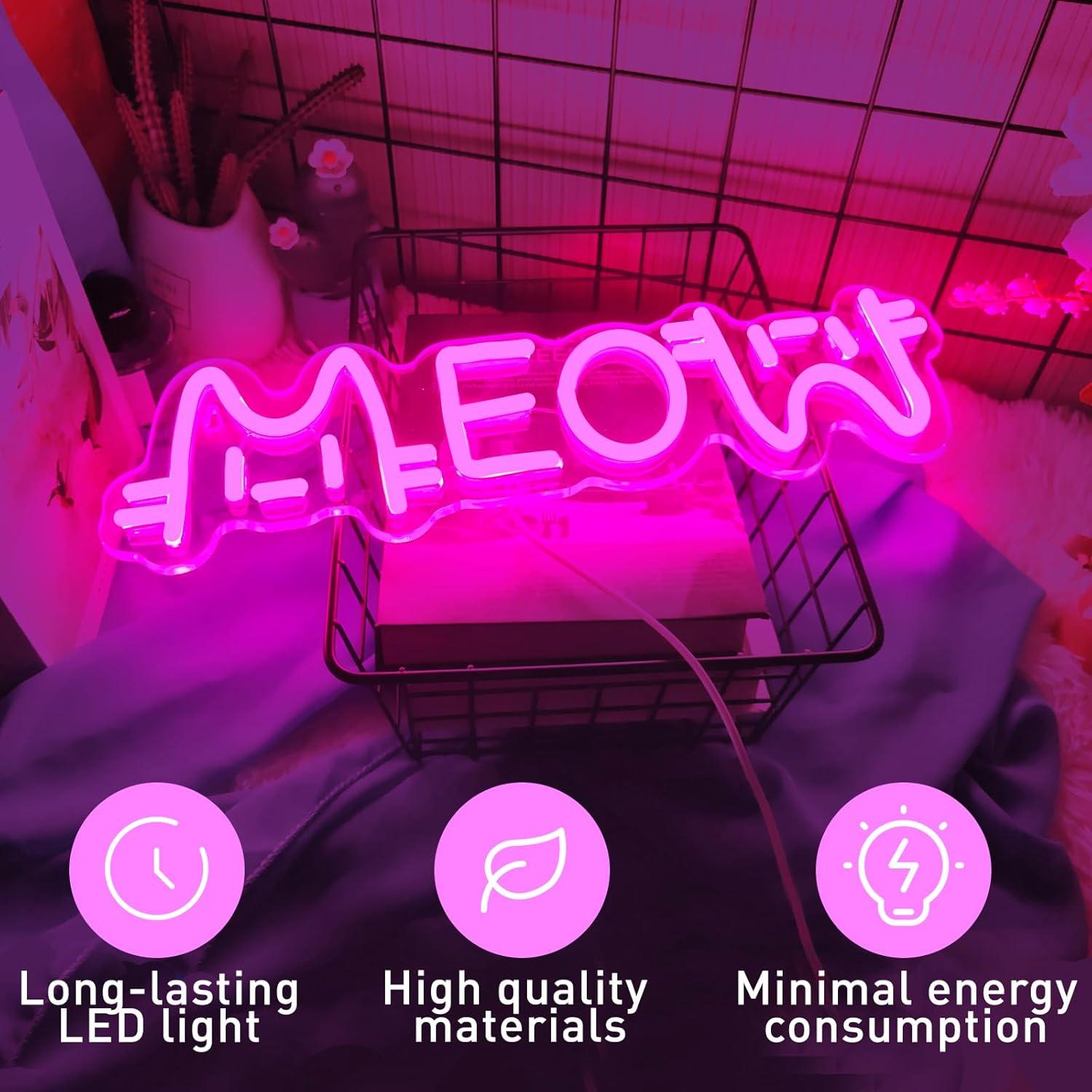 Neonowy Znak Meow Kot, Zasilan – Home Decor Cat recenzja i cena